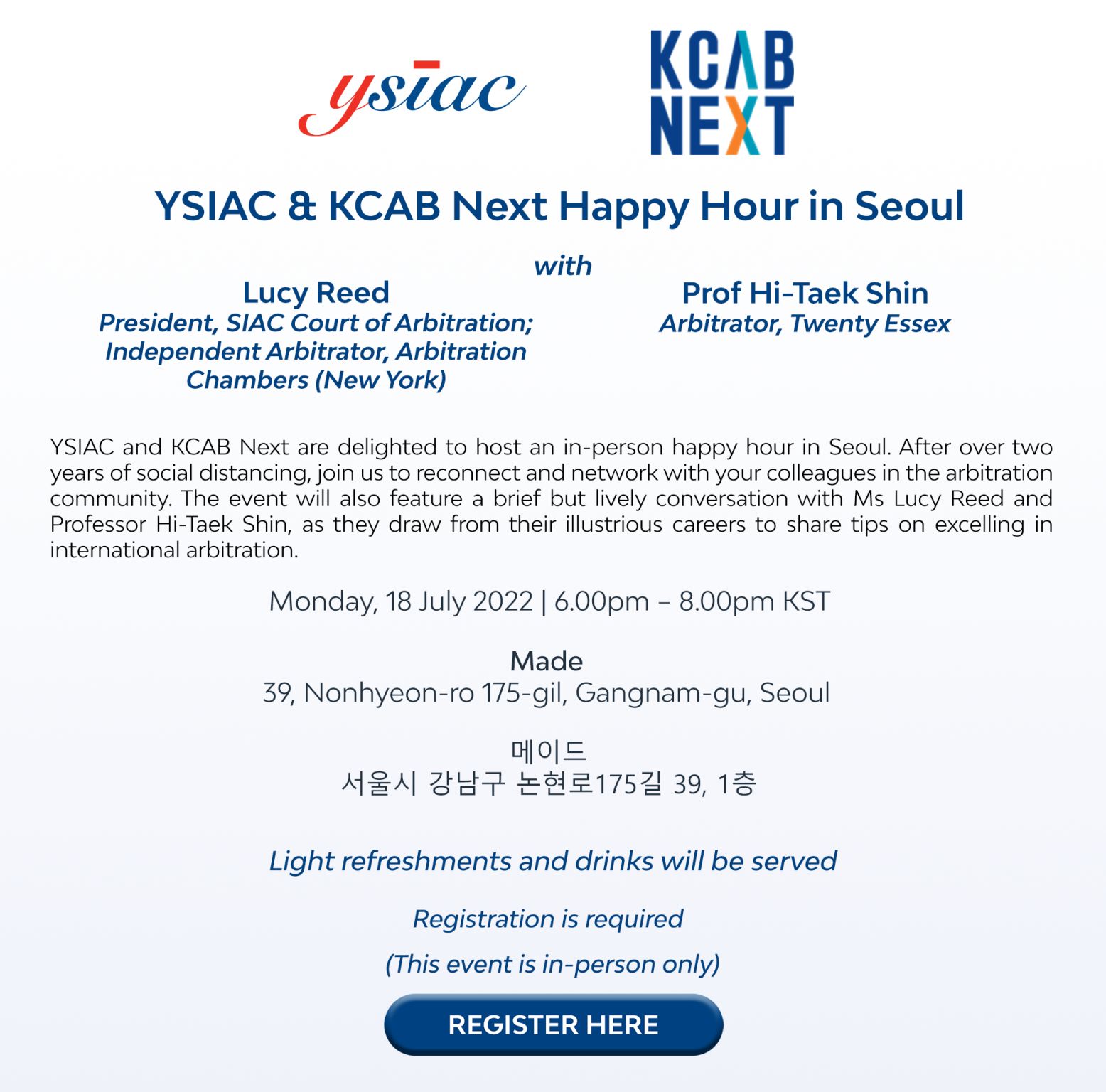 [KCAB Next] YSIAC & KCAB Next Happy Hour in Seoul
