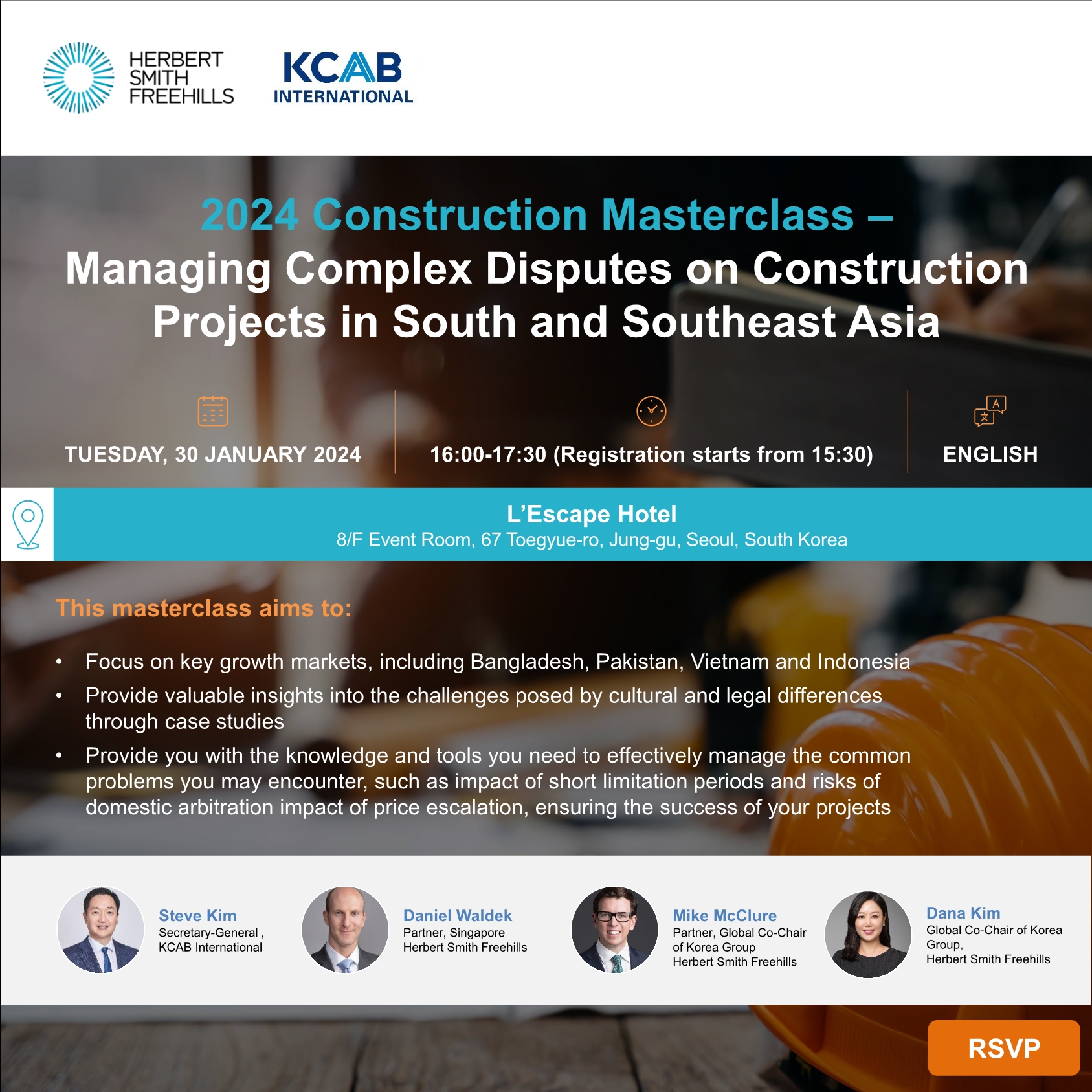 [Seminar] 2024 Construction Masterclass: Managing Complex Disputes on Construction Projects in South and Southeast Asia