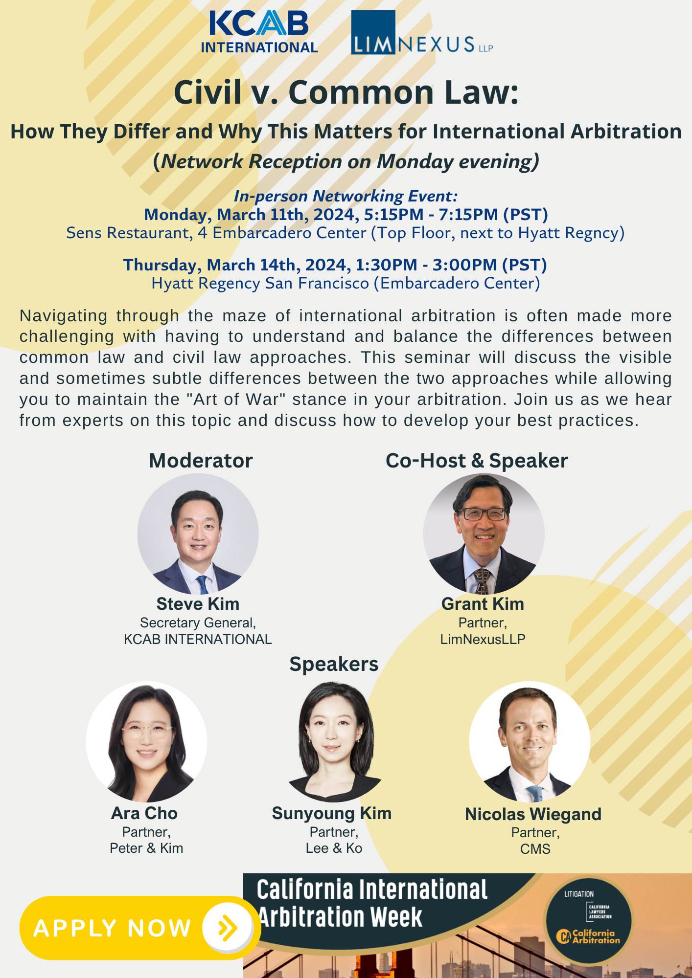 [California International Arbitration Week 2024] Civil v. Common Law : How They Differ and Why This Matters for International Arbitration